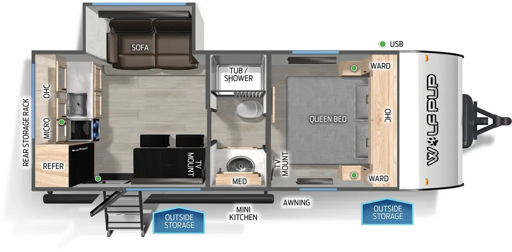 2025 Forest River Cherokee Wolf Pup 17SC floor plan