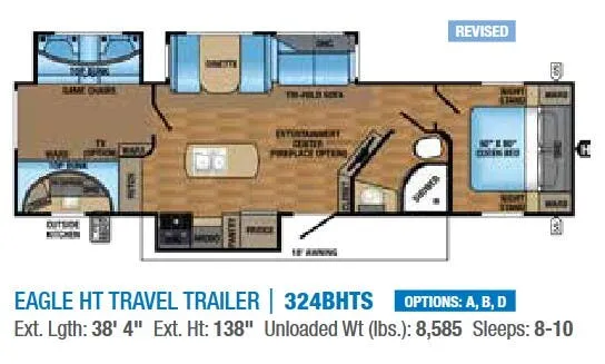 Jayco Eagle HT 324BHTS floor plan