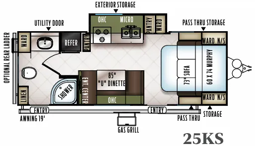 2016 Forest River Flagstaff Micro Lite 25KS floor plan