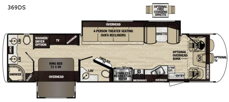 2020 Forest River Georgetown XL 369DS floor plan