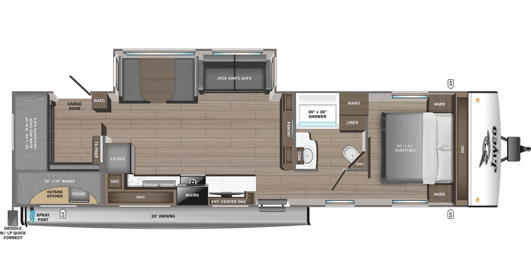 Jayco Jay Feather 29QBH floor plan