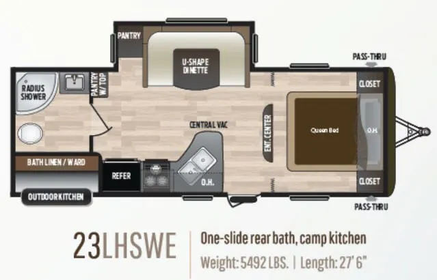 Keystone Hideout LHS 23LHSWE floor plan