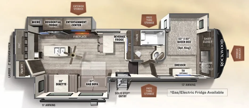 Forest River Rockwood Ultra Lite 2899KS floor plan