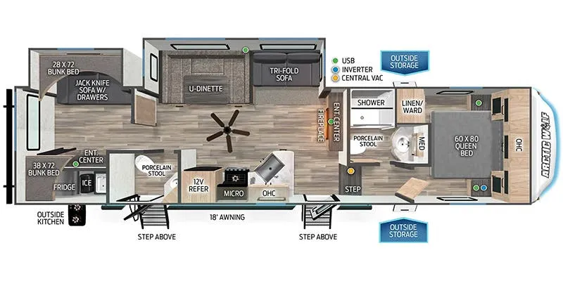 Forest River Cherokee Arctic Wolf 321BH floor plan