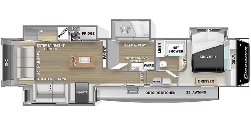 2023 Prime Time Crusader 382MBH - Floor plan