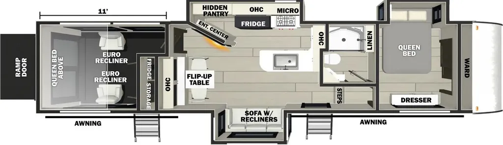 2025 Forest River Vengeance Rogue Armored 341GS11 floor plan