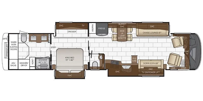Newmar London Aire 4543 floor plan