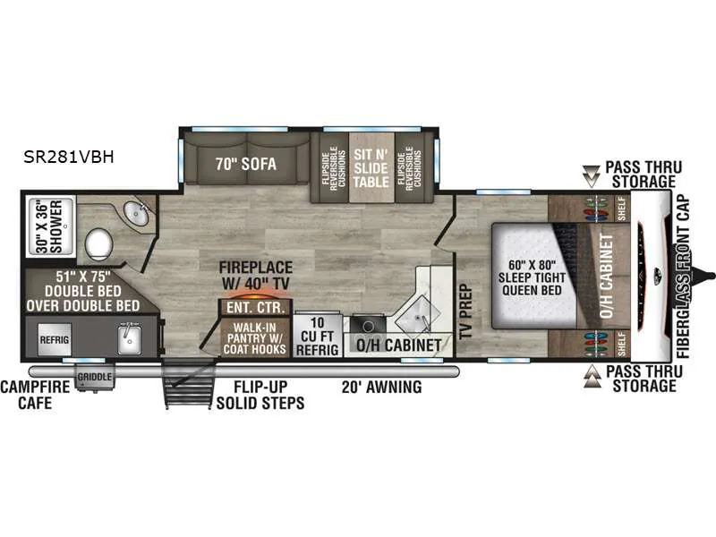 2026 Venture RV Stratus SR281VBH - Floor plan