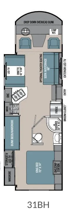 Coachmen Pursuit 31BH floor plan