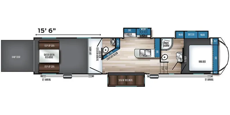 Forest River Vengeance Rogue Armored 383 floor plan