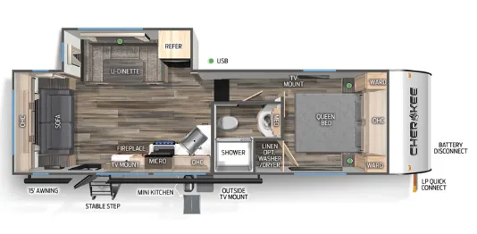 Forest River Cherokee Black Label 245TRBL floor plan