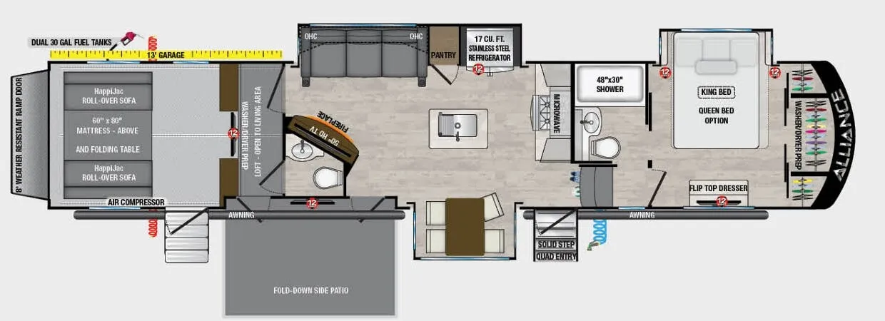 Alliance RV Valor 42V13 floor plan