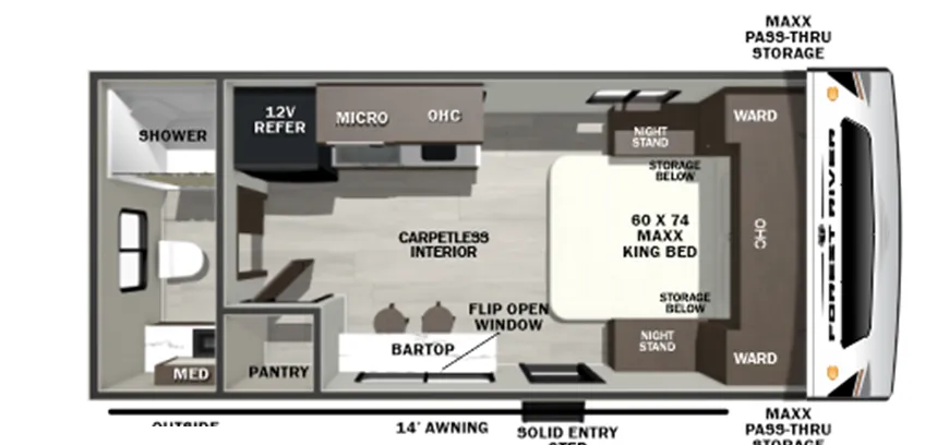 2026 Forest River WILDCAT 190BAR floor plan