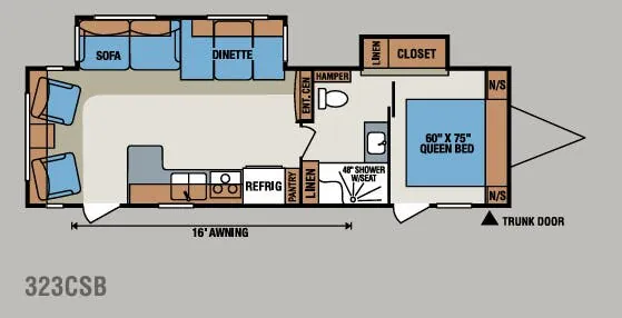 K-Z Spree 323CSB floor plan