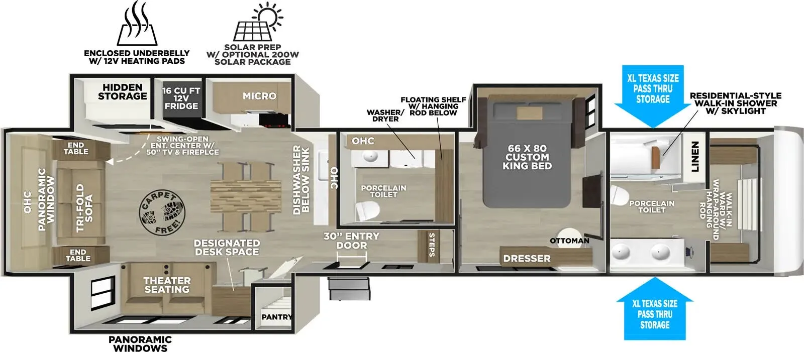 2026 Forest River Wildwood Heritage Glen 380WDR - Floor plan