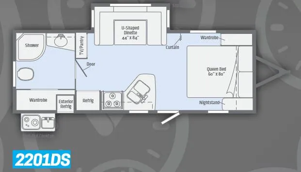 Winnebago Minnie 2201DS floor plan