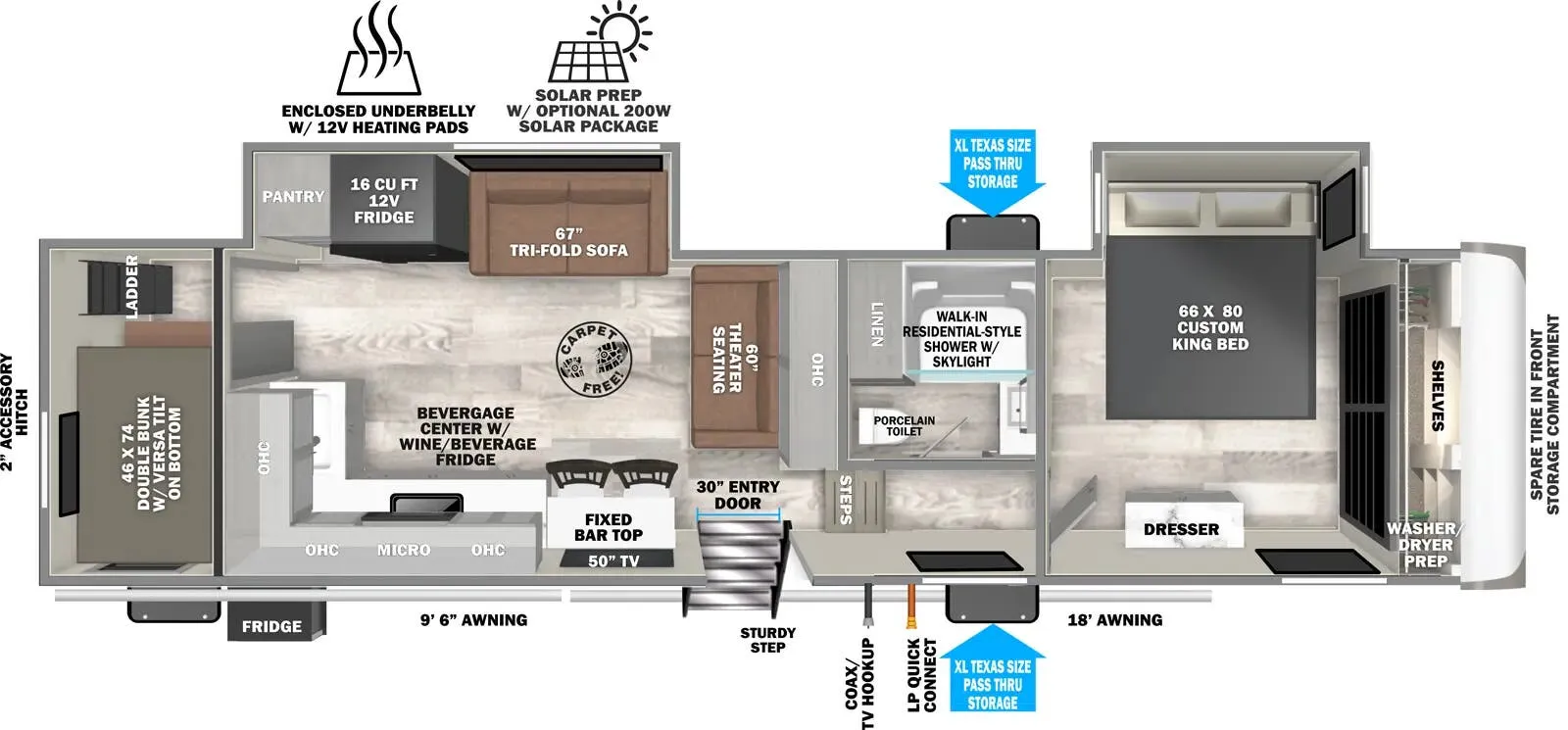 Forest River Salem Hemisphere 328BH floor plan