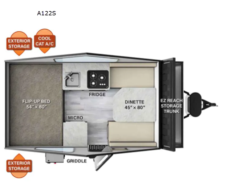 2024 Forest River Rockwood Hard Side A122S - Floor plan