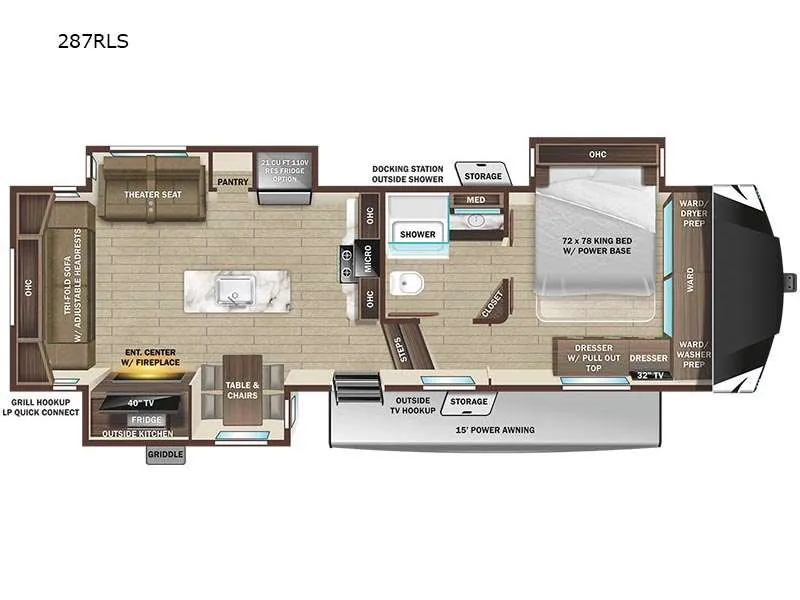 2025 Highland Ridge Open Range 3X 287RLS floor plan