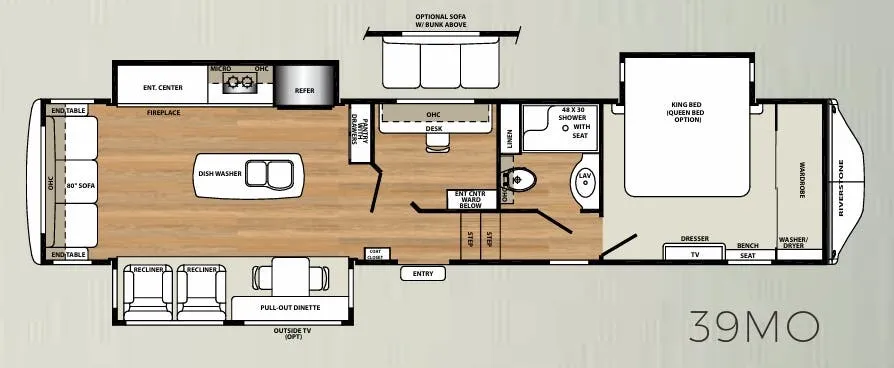 Forest River RiverStone 39MO floor plan