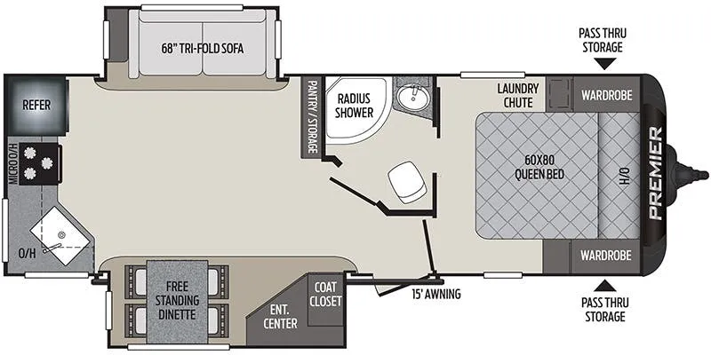 2017 Keystone Premier 24RKPR - Floor plan