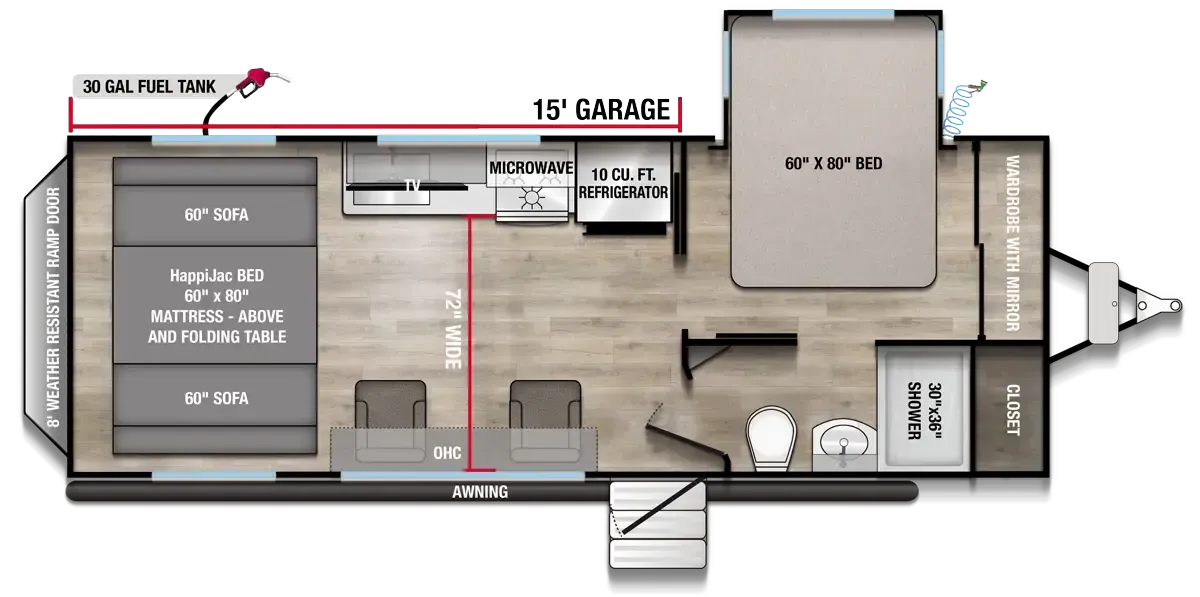 Alliance RV Valor 23T15 floor plan