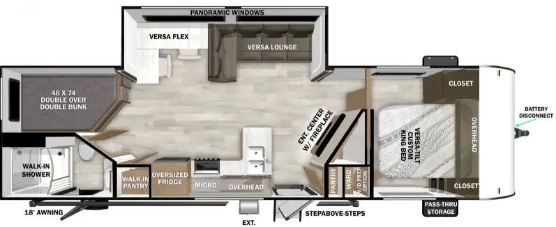 2022 Forest River Wildwood 26DBUD - Floor plan