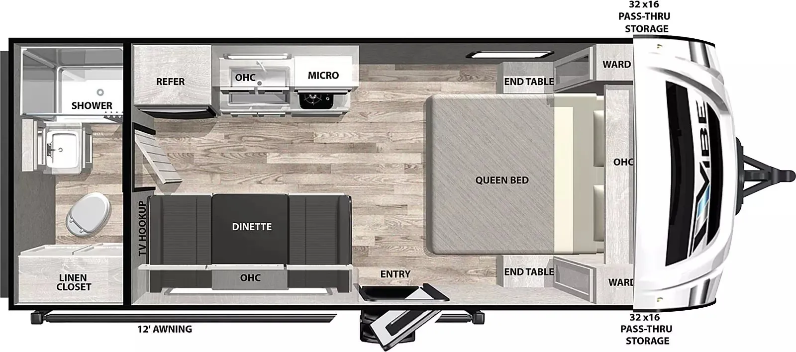 2026 Forest River Vibe 16RB - Floor plan