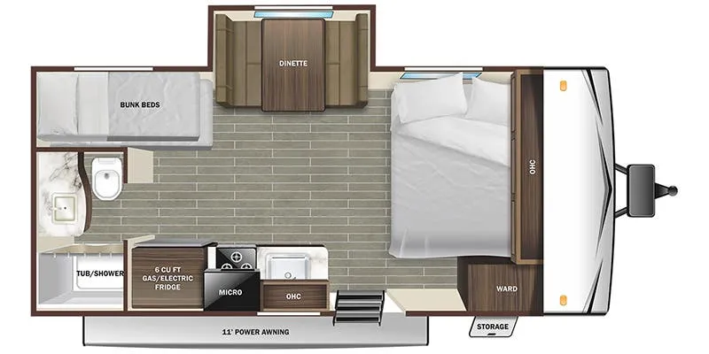 Starcraft Autumn Ridge Single-Axle 180BHSW floor plan