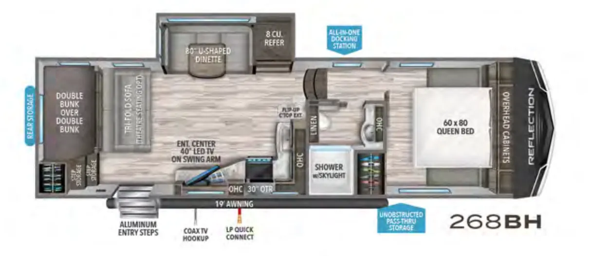 Grand Design Reflection 150 Series 268BH floor plan