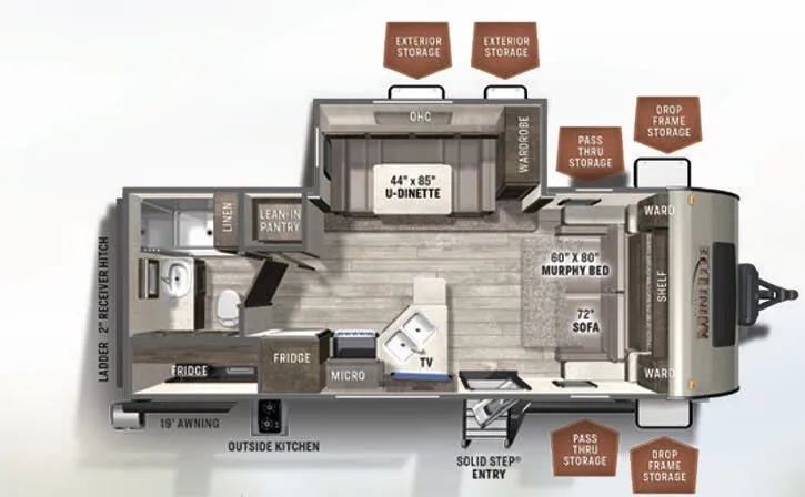 2022 Forest River Rockwood Mini Lite 2507S - Floor plan