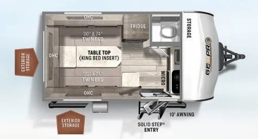 Forest River Rockwood Geo Pro 15TB floor plan