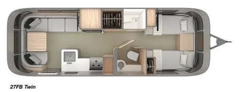 Airstream Globetrotter 27FB Twin floor plan