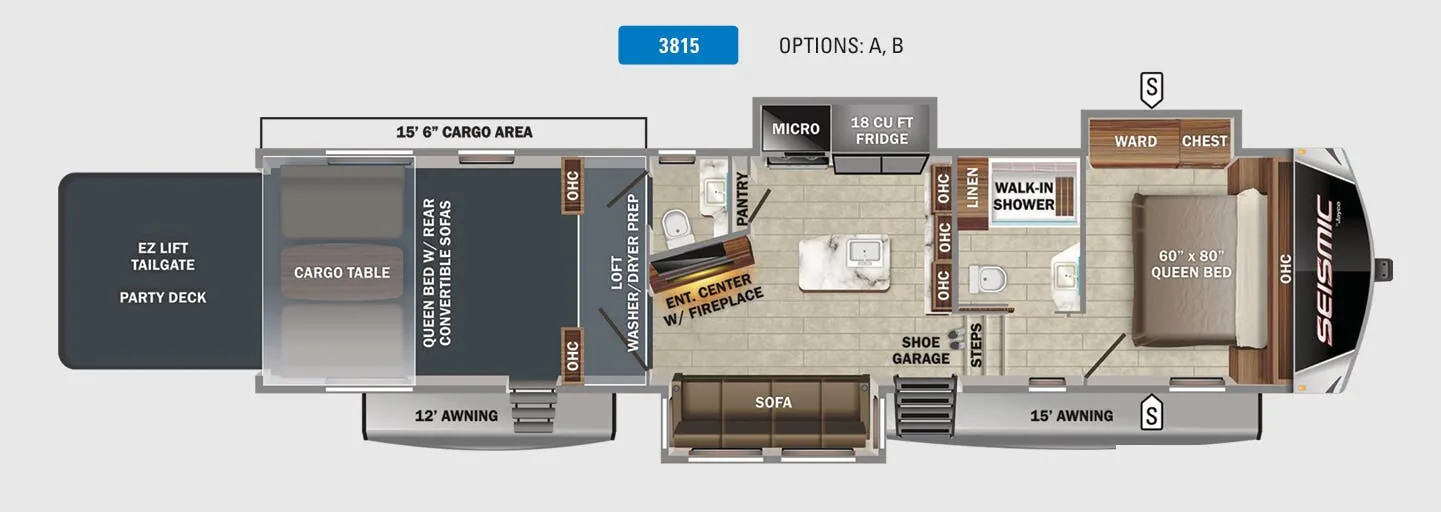 Jayco Seismic Luxury Series 3815 floor plan