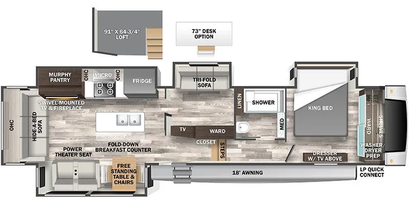 2024 Forest River Cedar Creek 377BH - Floor plan