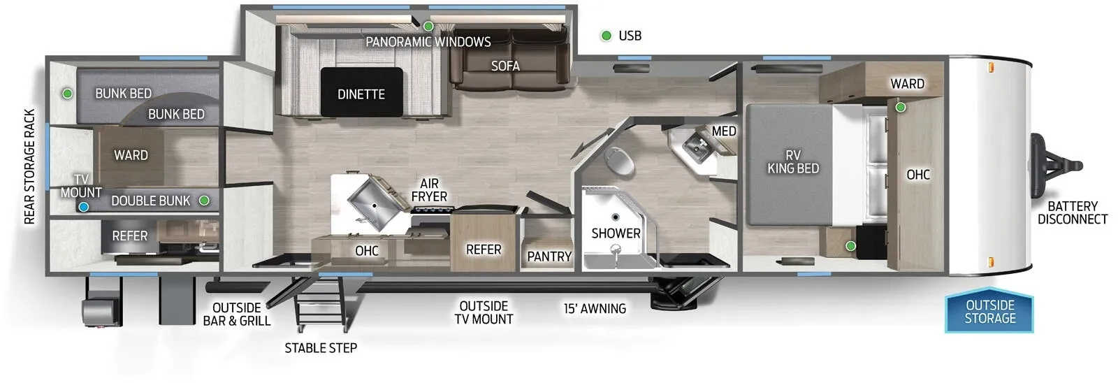 Forest River Cascade 29TEC floor plan