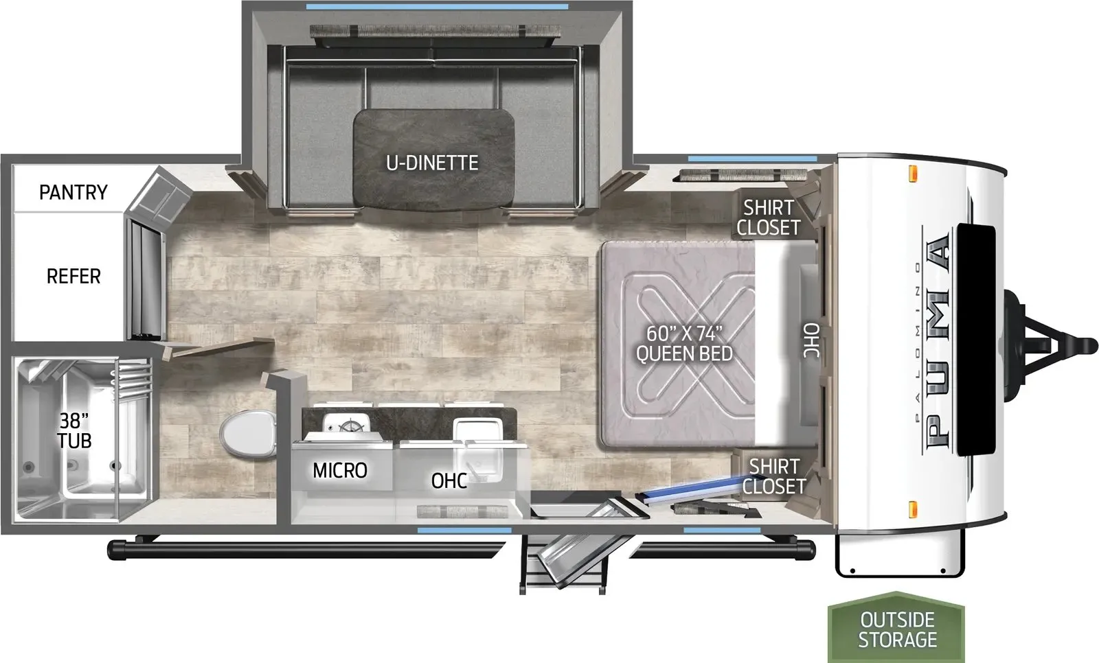 2024 Palomino Puma 16DSX - Floor plan