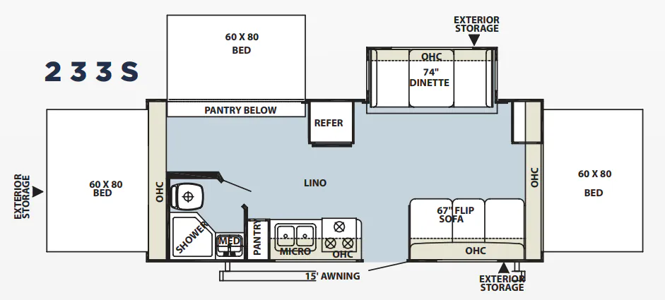 Forest River Rockwood Roo 233S floor plan