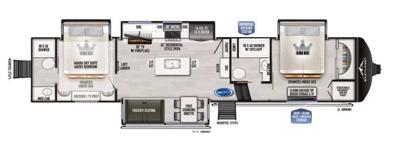 East to West Ahara 390DS floor plan