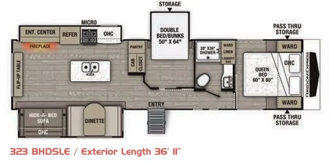 Coachmen Freedom Express Liberty Edition 323 BHDSLE floor plan