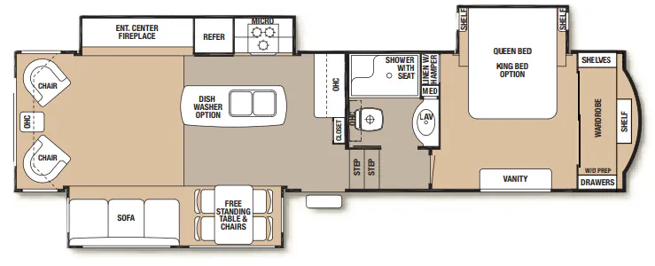Forest River Cedar Creek 34RLSA floor plan