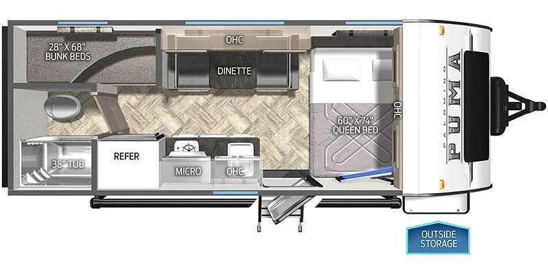 2024 Palomino Puma Ultra Lite 16BHX - Floor plan