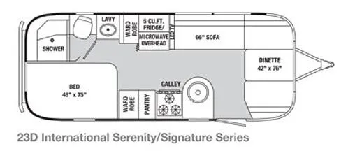 Airstream International 23D floor plan