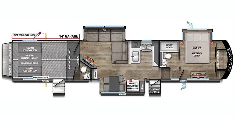 2025 Alliance RV Valor 44V14 floor plan