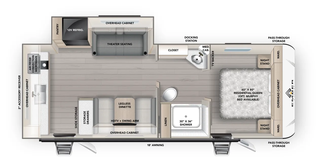 Ember RV E-Series 24RLD floor plan