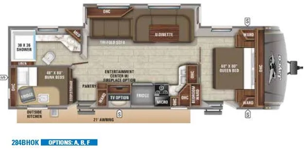 Jayco Eagle HT 284BHOK floor plan