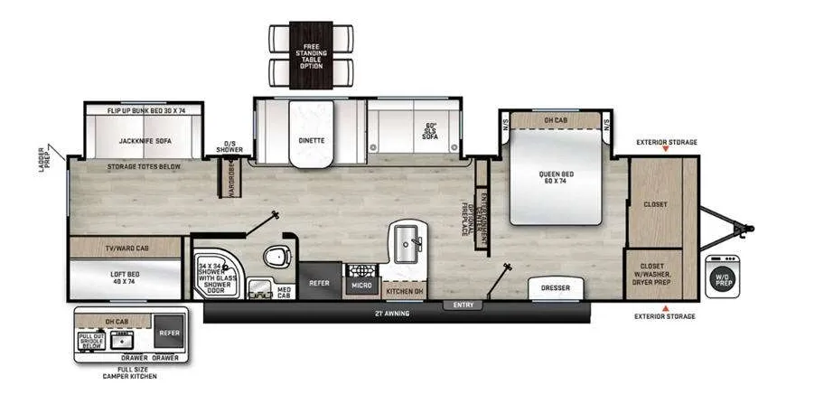Forest River Aurora Sky 340BHTS floor plan