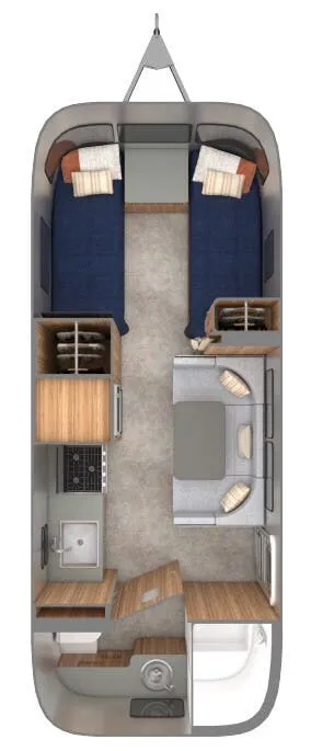 2025 Airstream Trade Wind 23FB - Floor plan