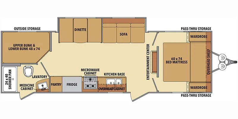 2022 Shasta Shasta 26DB floor plan