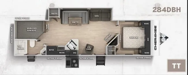 Forest River Cherokee 284DBH floor plan